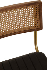 Luxe Black Leather Dining Chair