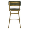 Luxe Green Leather Bar Chair