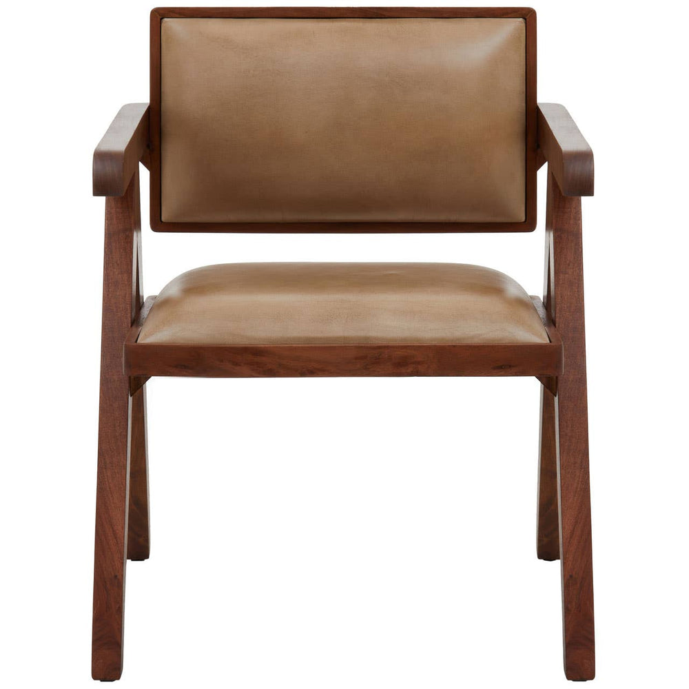 Natural Leather Modern Armchair