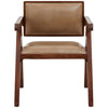 Natural Leather Modern Armchair