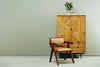 Natural Leather Modern Armchair
