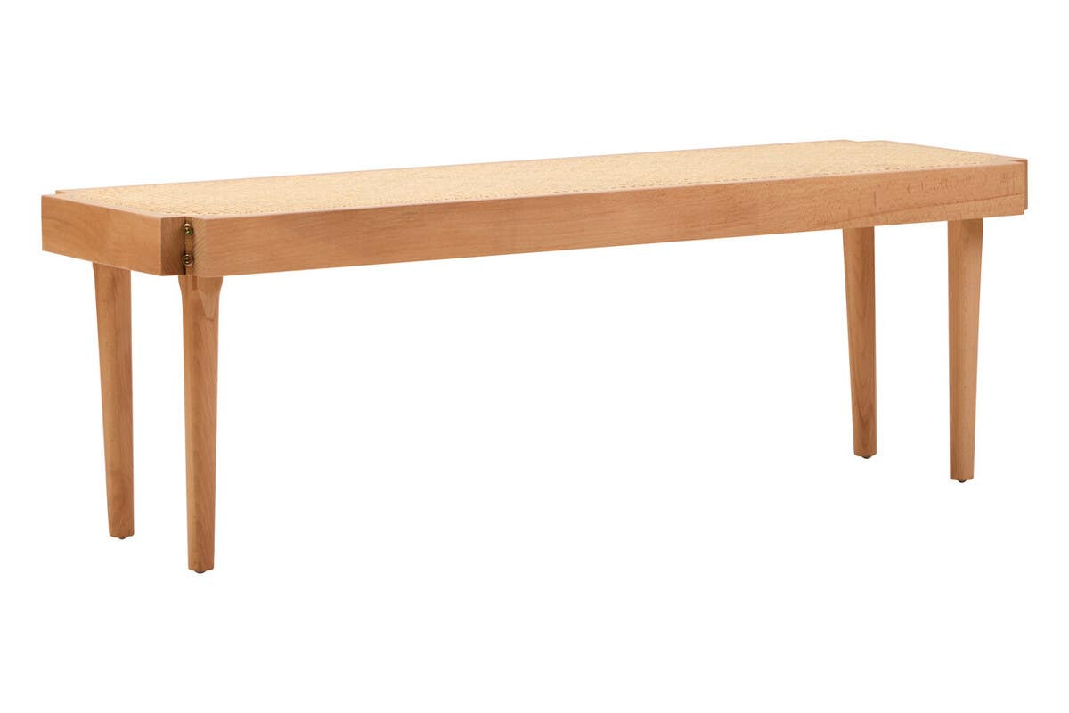 Modern Cane Wood Bench
