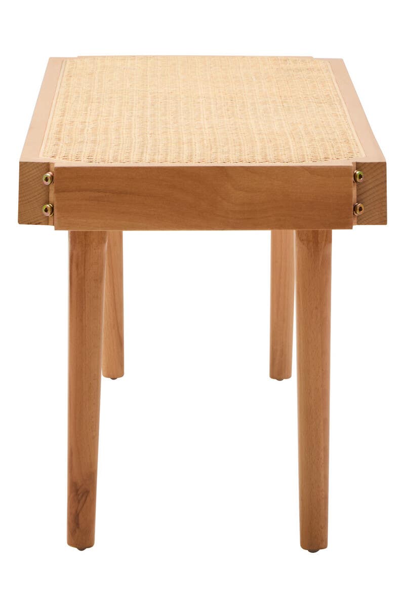 Modern Cane Wood Bench