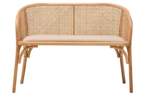 Modern Cane Wood Bench