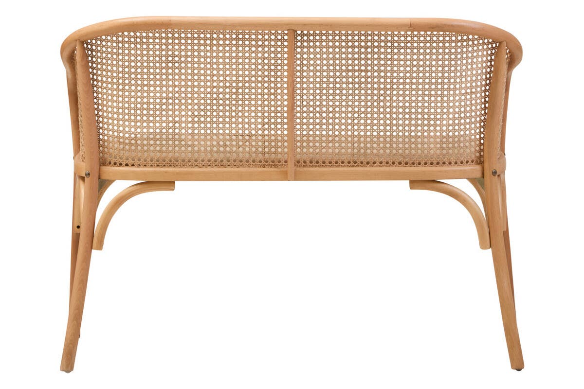 Modern Cane Wood Bench