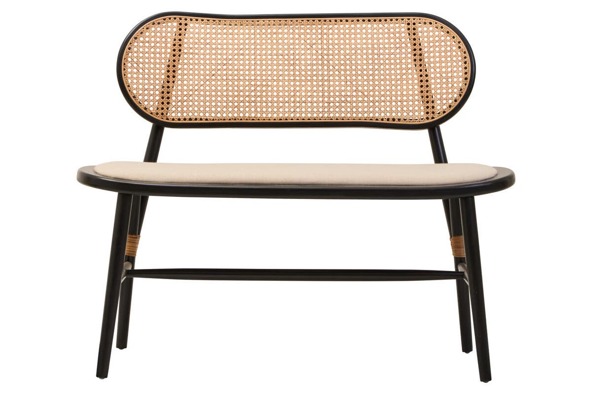 Modern Cane Wood Bench