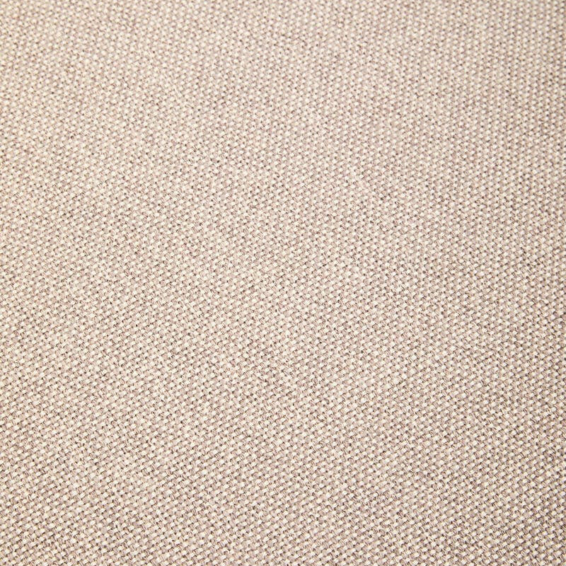Close-up view of a textured, light beige fabric, showcasing a woven pattern suitable for a modular ottoman