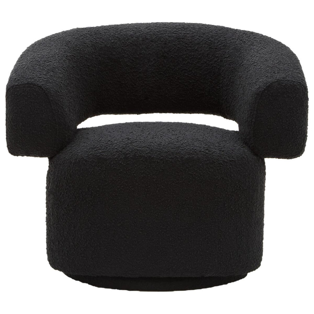Luxe Swivel Black Armchair