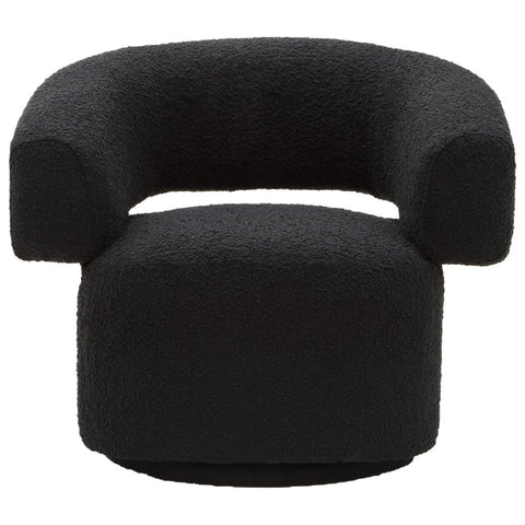 Luxe Swivel Black Armchair
