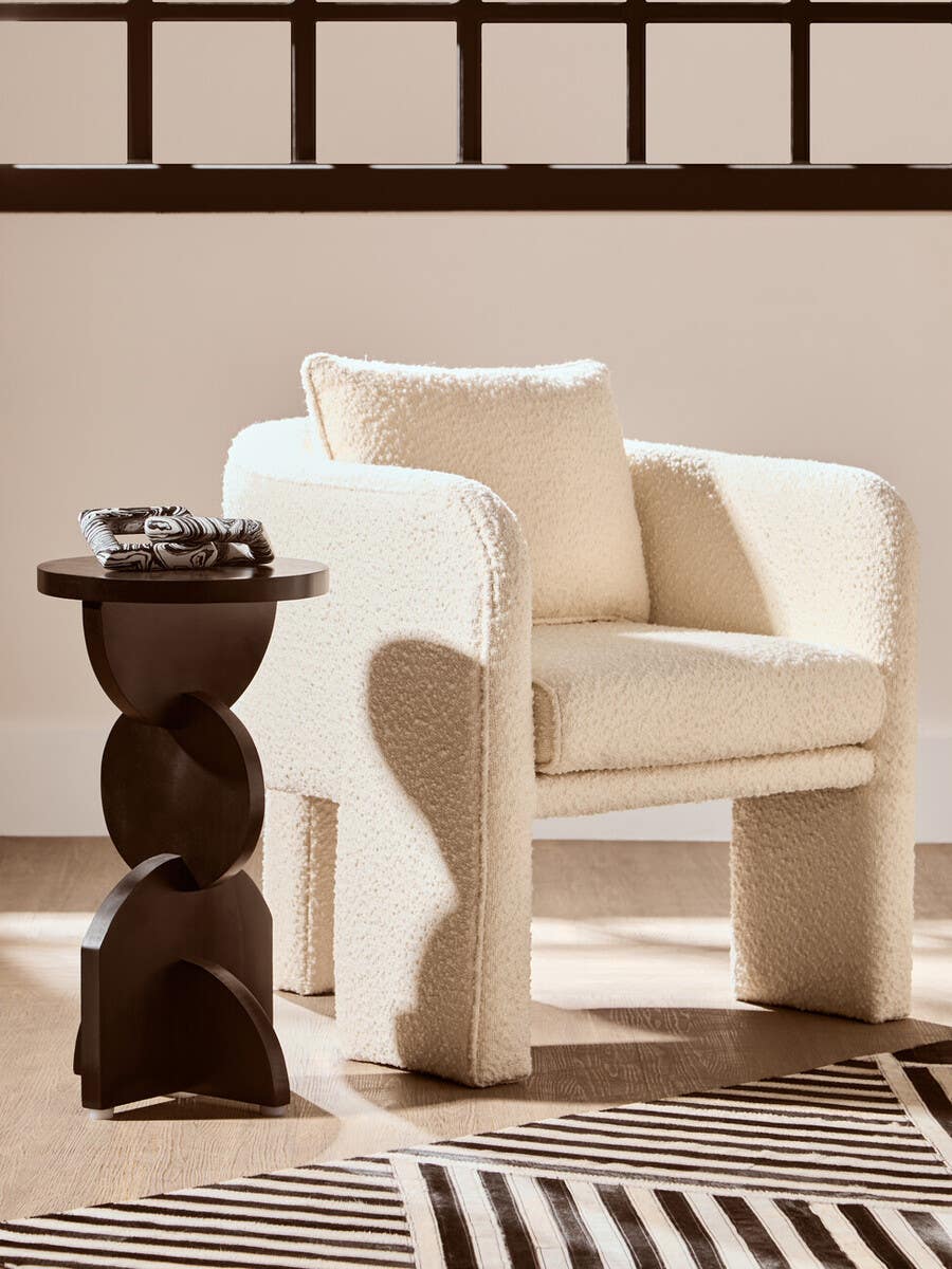Geometric Black Mango Wood Table