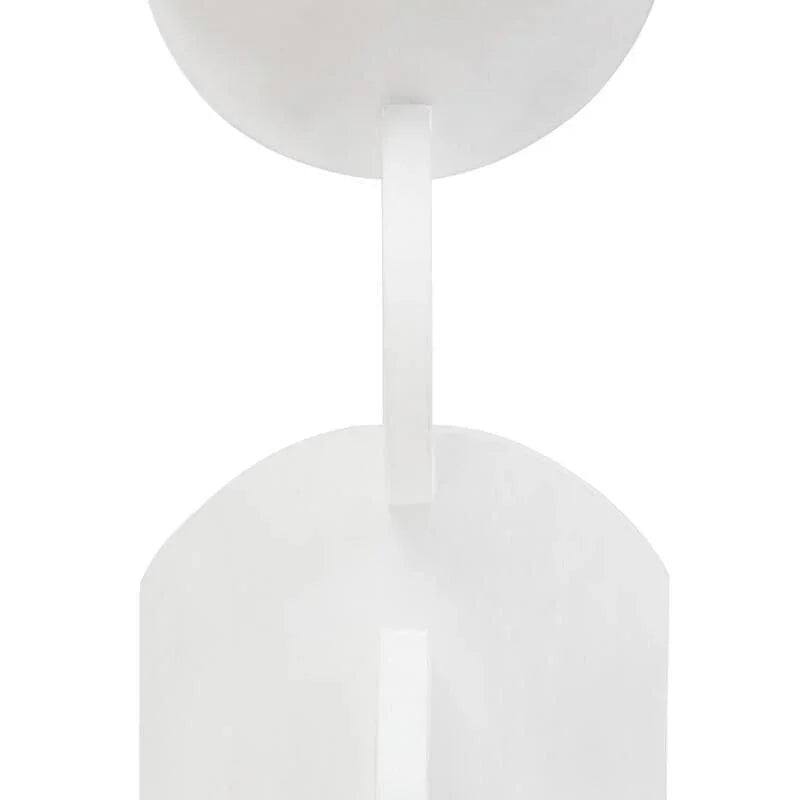 White modern side table with unique geometric base and round top, furniture for living room