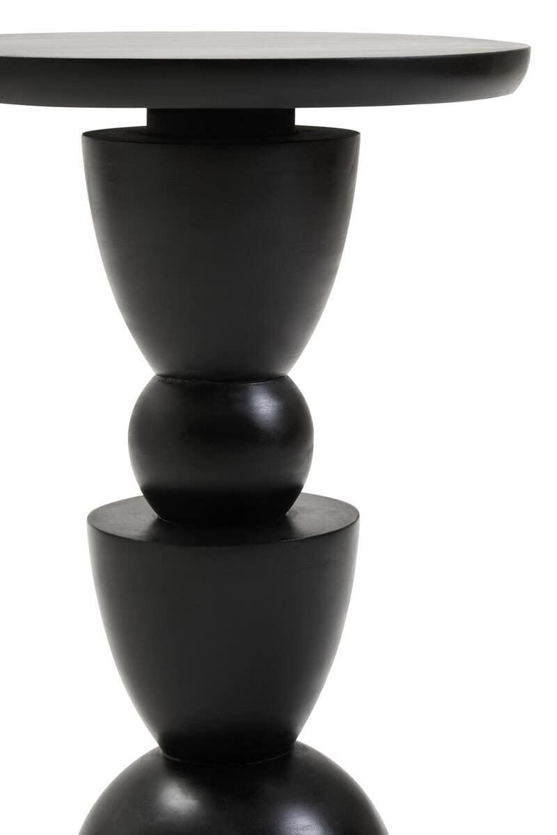 Mango Wood Black Side Table
