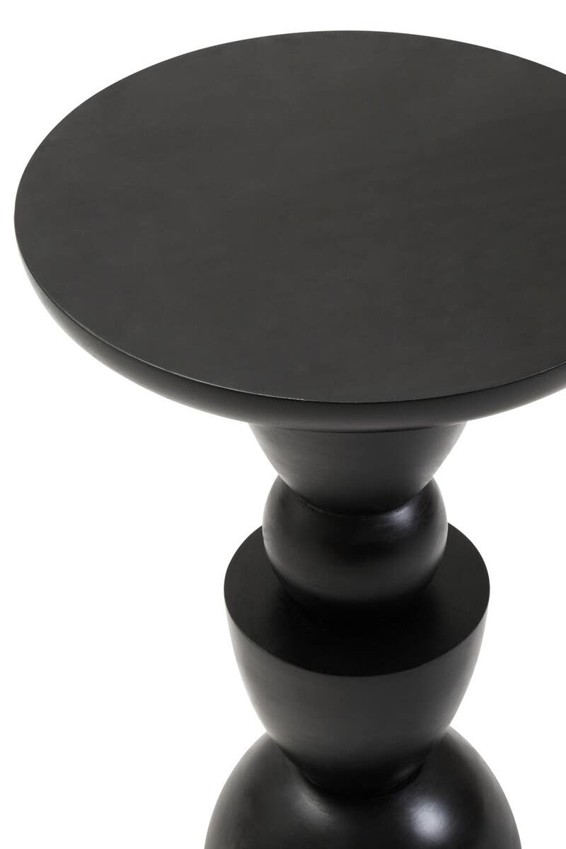 Mango Wood Black Side Table