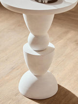 Mango Wood Whitewash Side Table