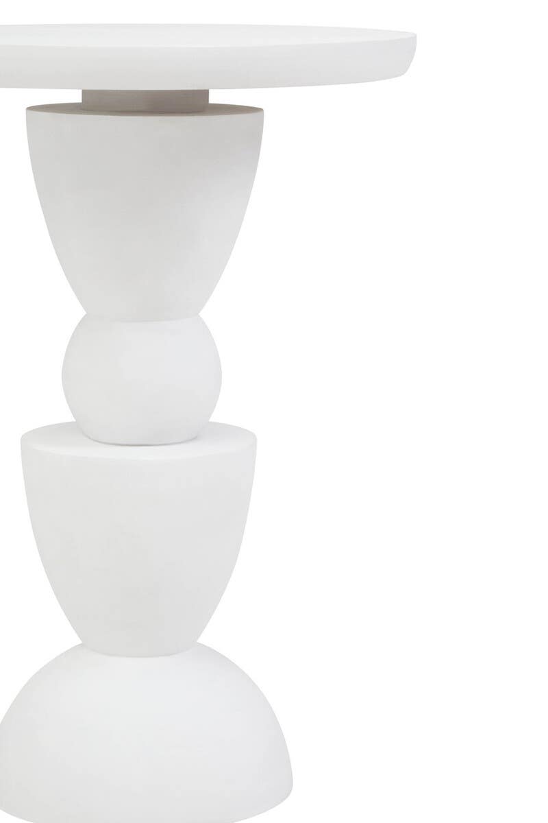 Mango Wood Whitewash Side Table