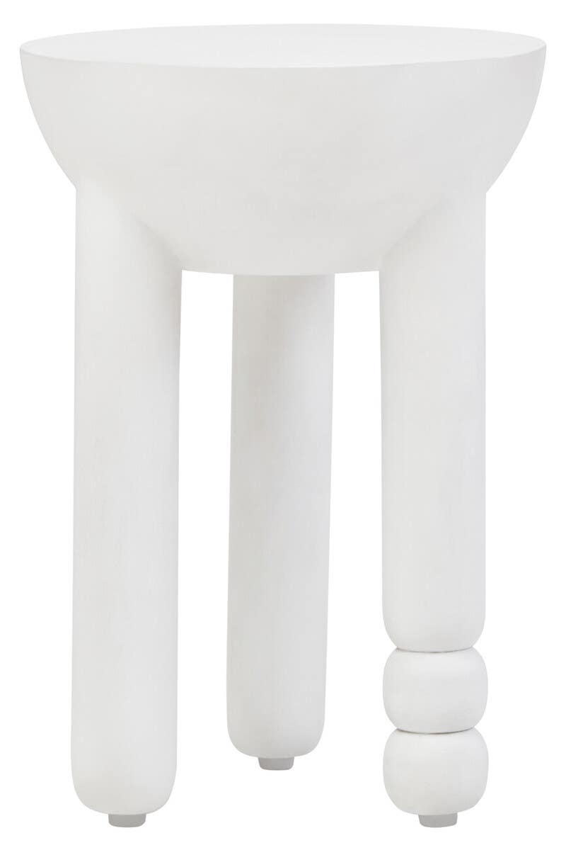 Mango Wood Whitewash Side Table