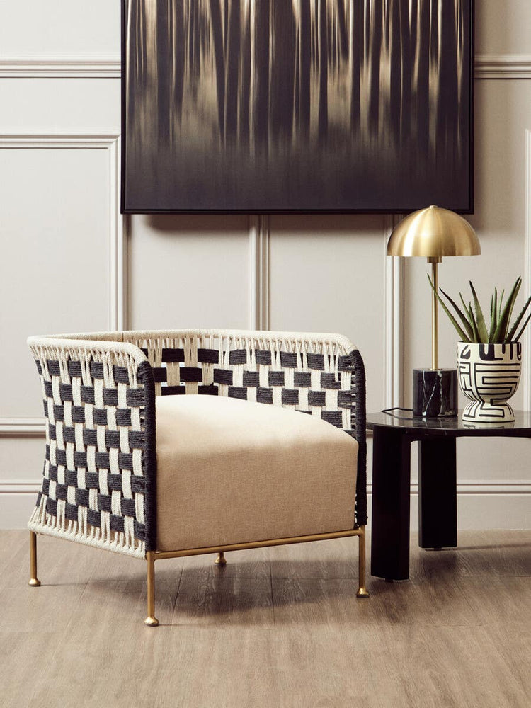 Monochrome Jute Rope Chair