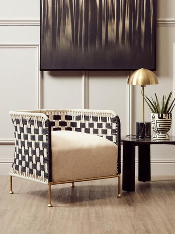 Monochrome Jute Rope Chair