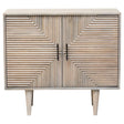Greywash Carved Mango Wood Sideboard with Geometric Doors - Sustainable Storage Solution