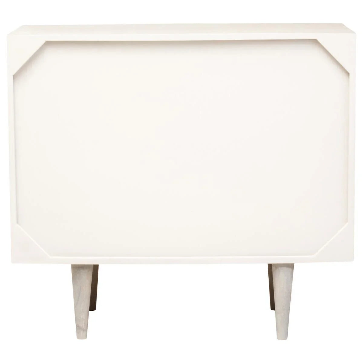 Greywash Carved Mango Wood Sideboard with Geometric Doors - Sustainable Storage Solution