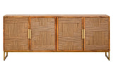 Rustic Charm Mango Wood Sideboard with Paper Rope Detail