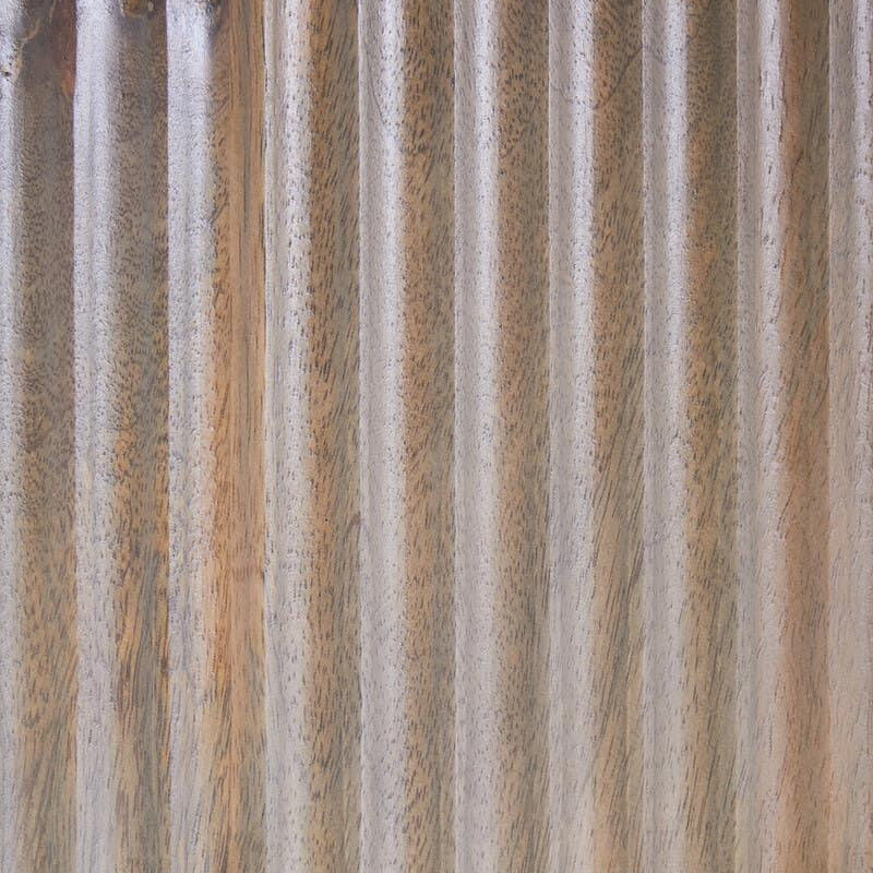 Natural wood furniture panel with vertical fluted texture and light brown finish