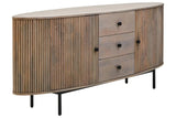 Grey Mango Wood Sideboard with Drawers and Doors - Torello Collection