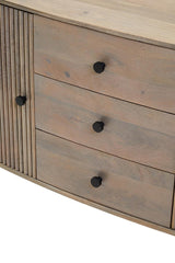 Grey Mango Wood Sideboard with Drawers and Doors - Torello Collection