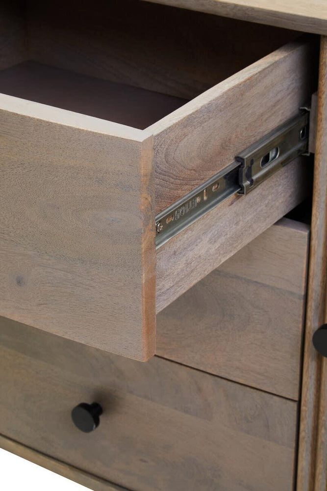 Grey Mango Wood Sideboard with Drawers and Doors - Torello Collection