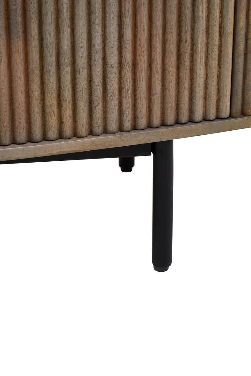 Grey Mango Wood Sideboard with Drawers and Doors - Torello Collection