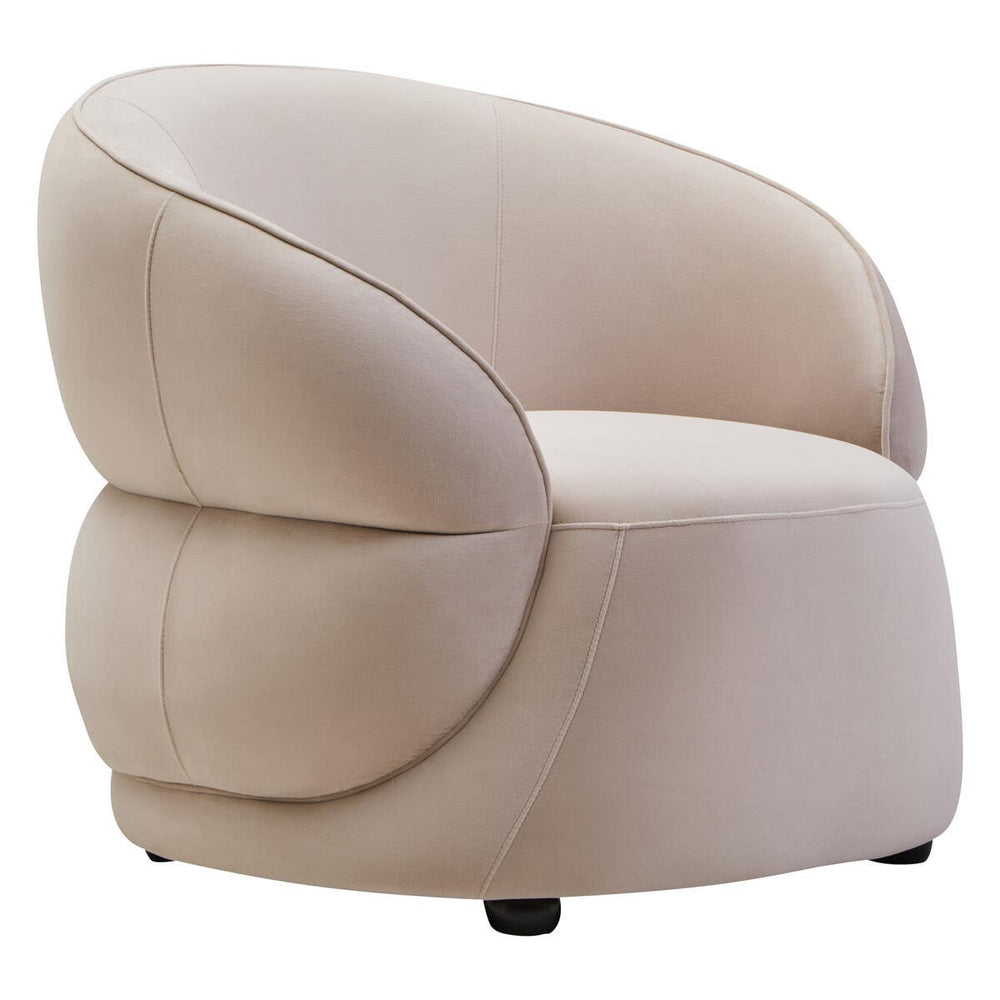 Luxe Stone Velvet Lounge Chair