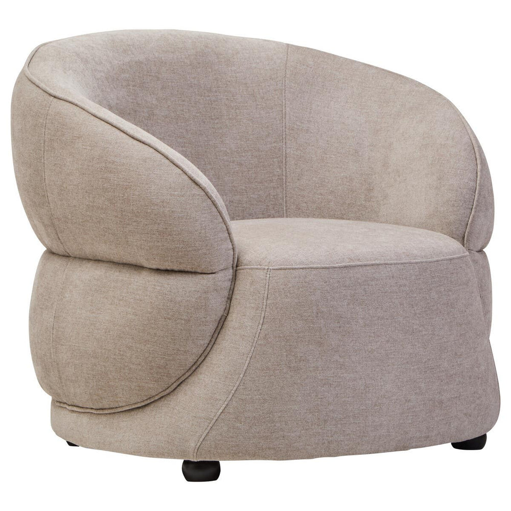 Taupe Chenille Curved Accent Chair