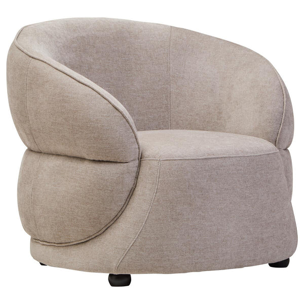 Taupe Chenille Curved Accent Chair