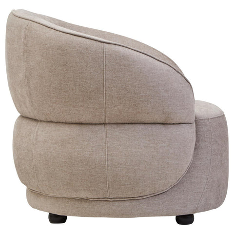 Taupe Chenille Curved Accent Chair