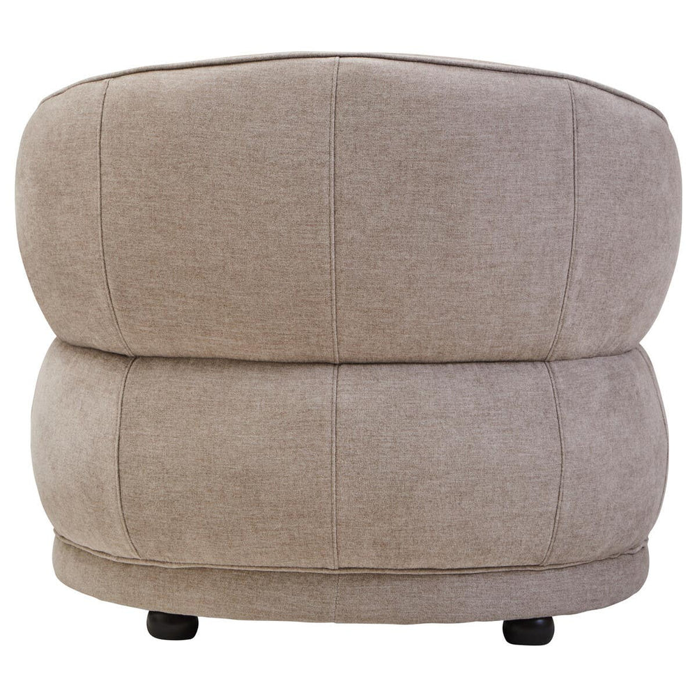 Taupe Chenille Curved Accent Chair