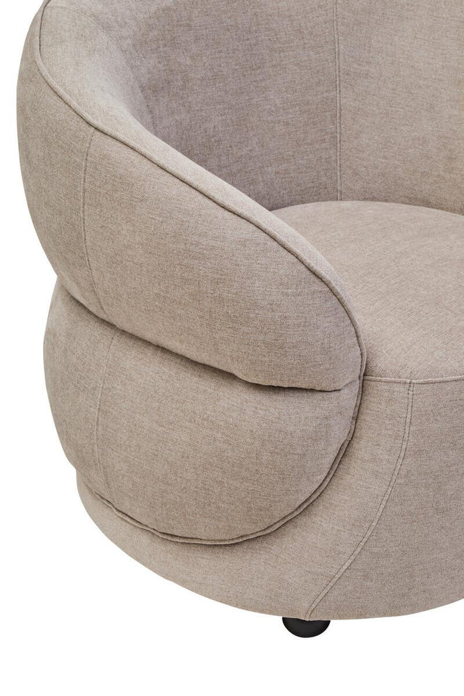 Taupe Chenille Curved Accent Chair