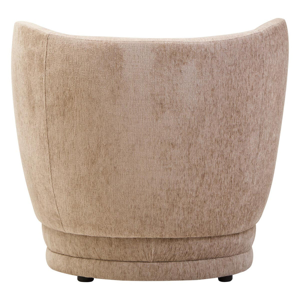 Luxe Stone Chenille Curved Chair