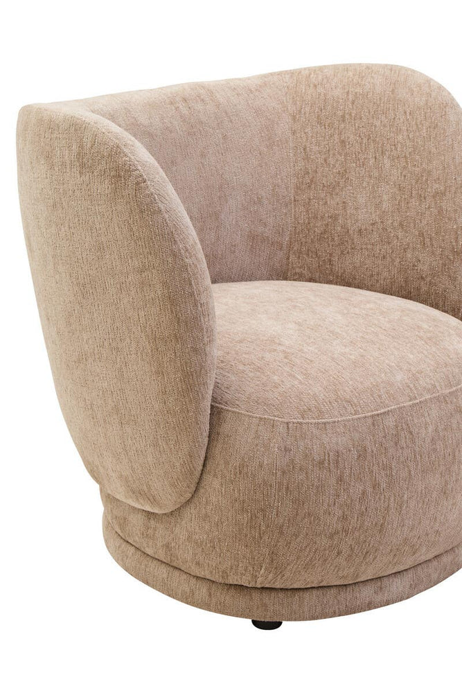 Luxe Stone Chenille Curved Chair