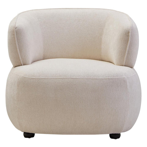 Luxe Ivory Curved Accent Chair