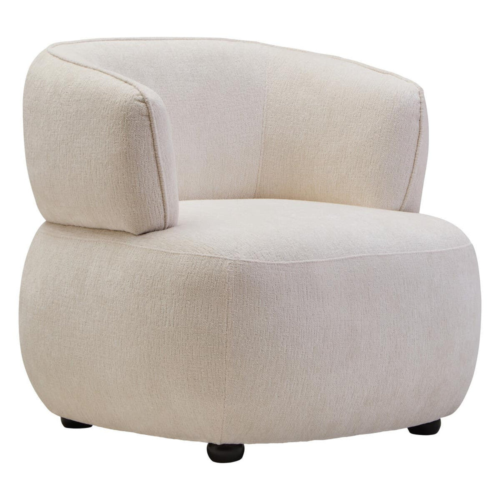 Luxe Ivory Curved Accent Chair