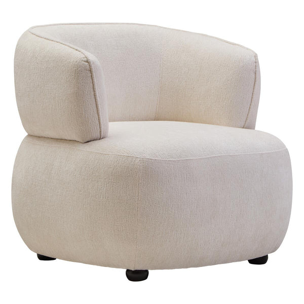 Luxe Ivory Curved Accent Chair