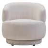 Modern Ivory Linen Curved Chair