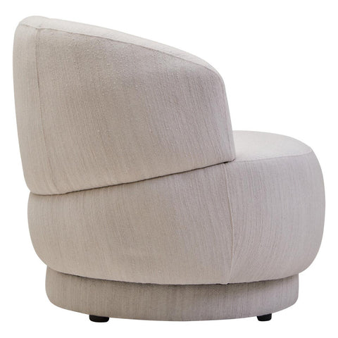 Modern Ivory Linen Curved Chair