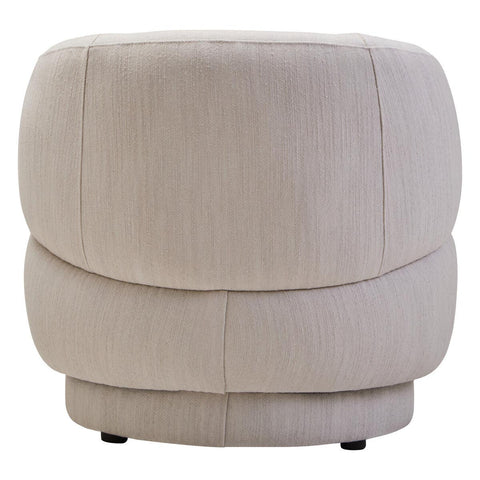 Modern Ivory Linen Curved Chair