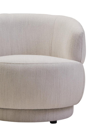 Modern Ivory Linen Curved Chair