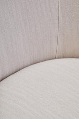 Modern Ivory Linen Curved Chair