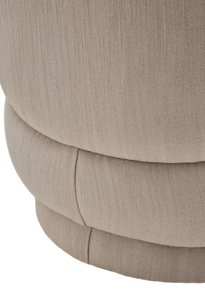 Modern Ivory Linen Curved Chair