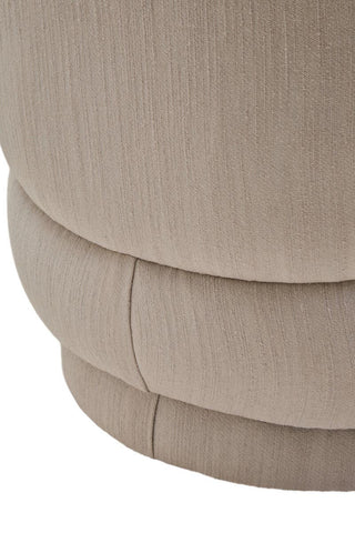 Modern Ivory Linen Curved Chair