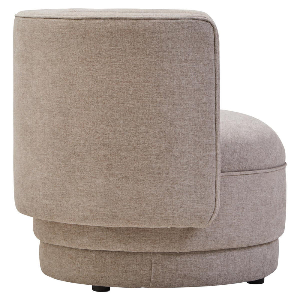 Plush Taupe Chenille Curved Chair