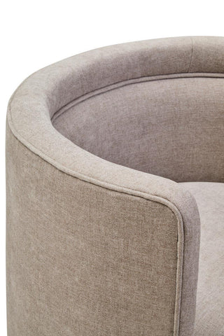 Plush Taupe Chenille Curved Chair